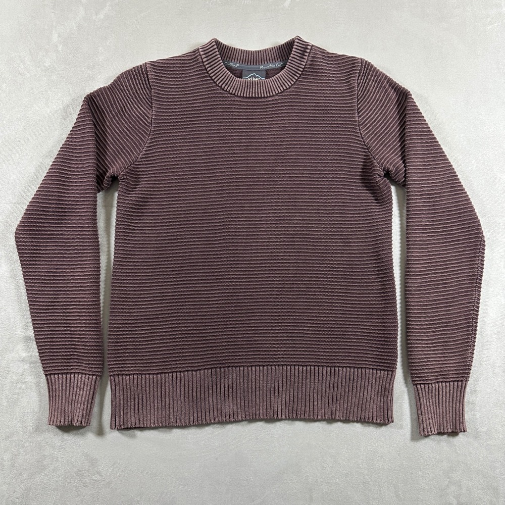 Kuhl Revel Sweater Mens Small Brown Ribbed Knit Organic Cotton 4029